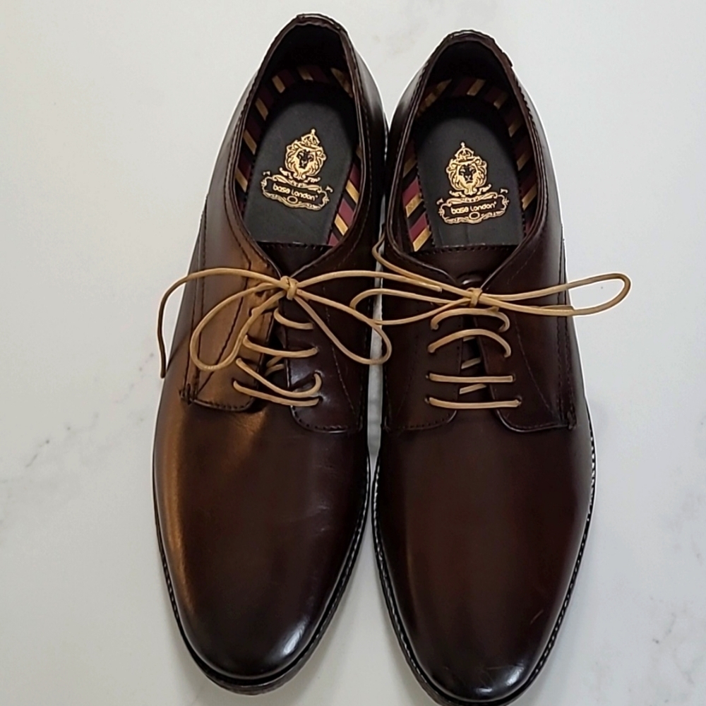 NEW Mens Base London brown leather shoes. Sz 46